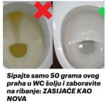 Sipajte samo 50 grama ovog praha u WC šolju i zaboravite na ribanje: ZASIJAĆE KAO NOVA